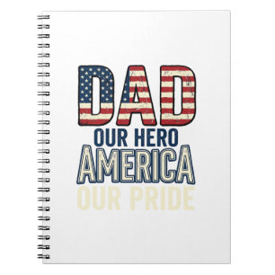 Cuaderno Papá Patriota Nuestro Héroe Camiseta Vintage Diseñ