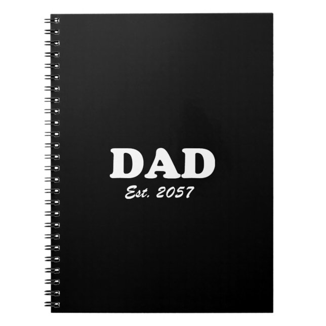Cuaderno Papá Personalizado Est fecha moderna tipografía ne (Frente)