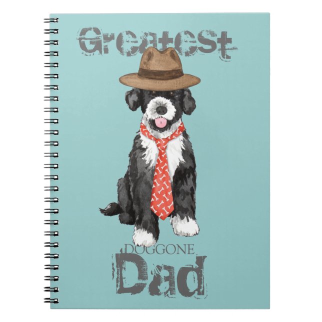 Cuaderno Papá portugués del perro del agua (Frente)