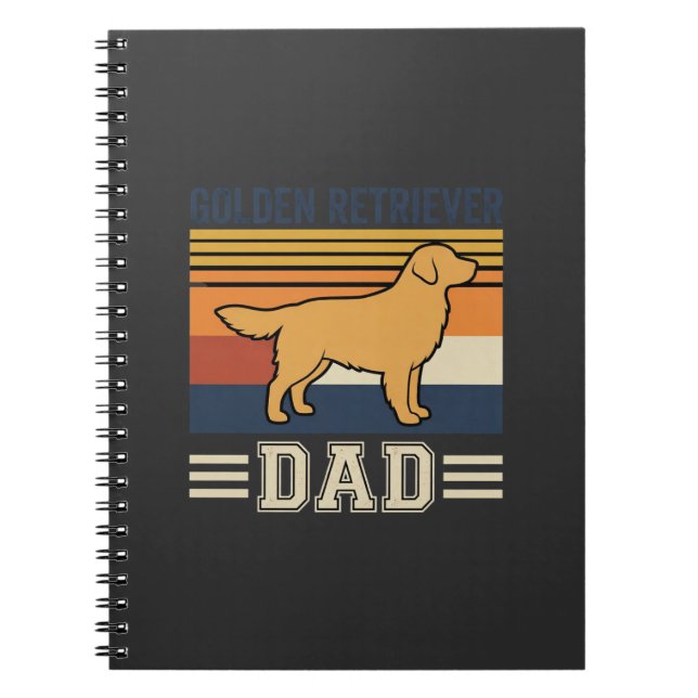 Cuaderno Papá Retriever Dorado Perro Retro (Frente)