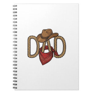 Cuaderno Papá vaquero cuerda sombrero bandana grabado vinta