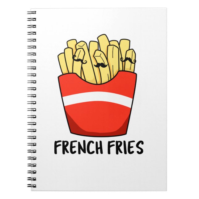 Cuaderno Papas Fritas Chiste de Comida Rápida Divertido  (Frente)