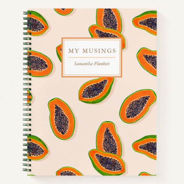 Cuaderno Papaya tropical de verano Fruta Rubor rosa (Anverso)