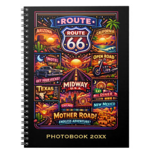 Cuaderno Papel Americano de la Ruta 66 Vintage
