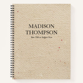 Cuaderno Papel beige de época rústico moderno y de moda