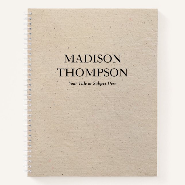 Cuaderno Papel beige rubio simple profesional (Anverso)