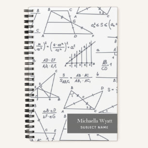 Cuaderno Papel cuadriculado con diagramas matemáticos