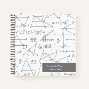 Cuaderno Papel Cuadriculado con Diagramas Matemáticos Perso