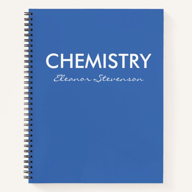 Cuaderno Papel cuadriculado de química azul personalizado  (Anverso)