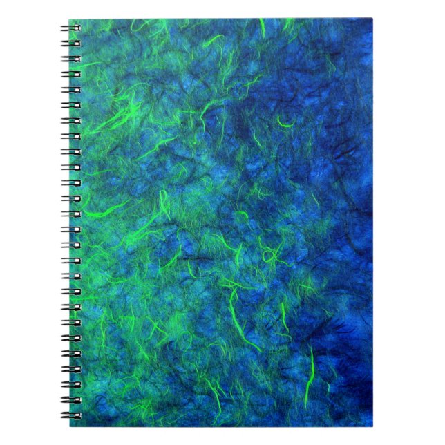 Cuaderno Papel de arroz verde verde azul neón psicodélico j (Frente)