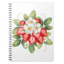 Papel de Carta Flor de Fresa Fruta Papelería Nota