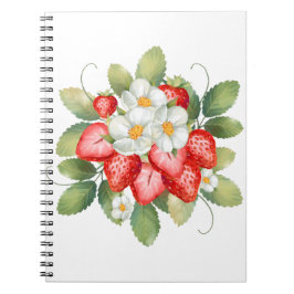 Cuaderno Papel de Carta Flor de Fresa Fruta Papelería Nota 