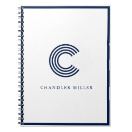 Cuaderno Papel de carta personalizado con borde azul marino