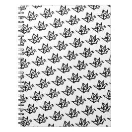Cuaderno Papel de color negro y blanco Crane Linocut