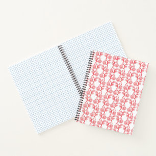 Cuaderno Papel de envoltura rojo y rosa con repetición