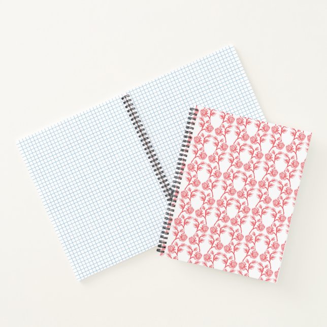 Cuaderno Papel de envoltura rojo y rosa con repetición (Interior)