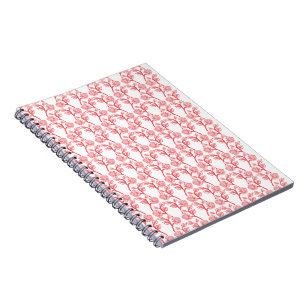 Cuaderno Papel de envoltura rojo y rosa con repetición