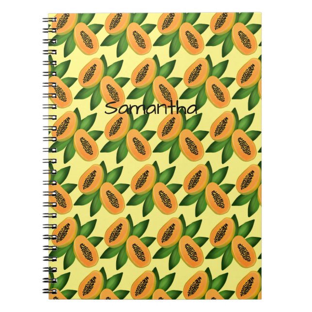 Cuaderno Papel de envolvimiento de fruta de Papaya (Frente)