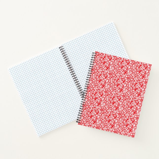 Cuaderno Papel de envolvimiento rojo y naranja con una mayo (Interior)