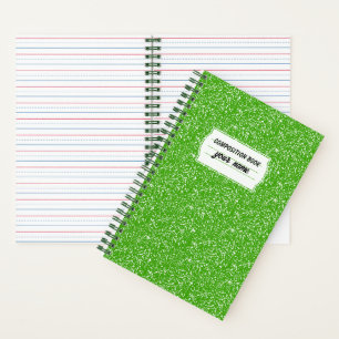 Cuaderno Papel de escritorio del patrón de composición verd