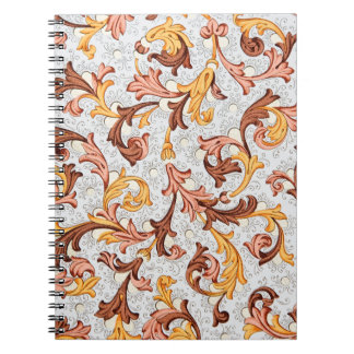 Cuaderno Papel de escritorio vintage - Patrón floral del si