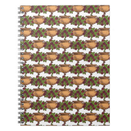 Cuaderno Papel de flores de estilo Art Nouveau rosebush