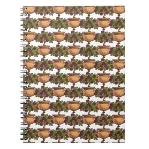 Cuaderno Papel de flores de estilo Art Nouveau rosebush