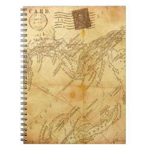 Cuaderno Papel de fondo del mapa de cosecha