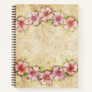 Cuaderno Papel de fondo floral antiguo