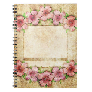 Cuaderno Papel de fondo floral antiguo