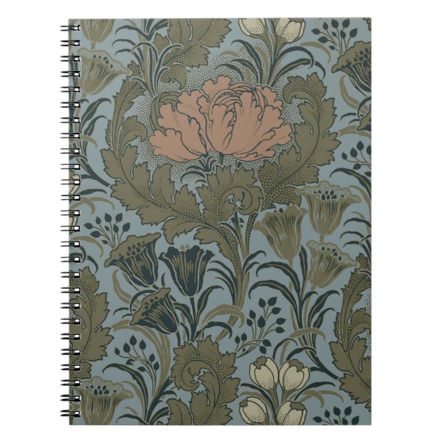 Cuaderno Papel de fondo floral antiguo Morris Garden (Frente)