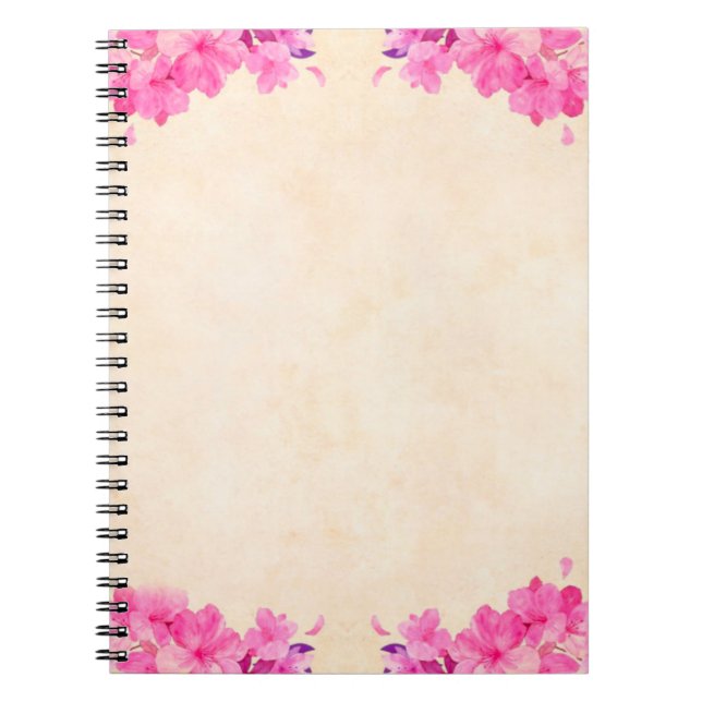 Cuaderno Papel de fondo floral de flores (Frente)