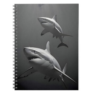 Cuaderno Papel de fondo sobre la vida salvaje de los tiburo