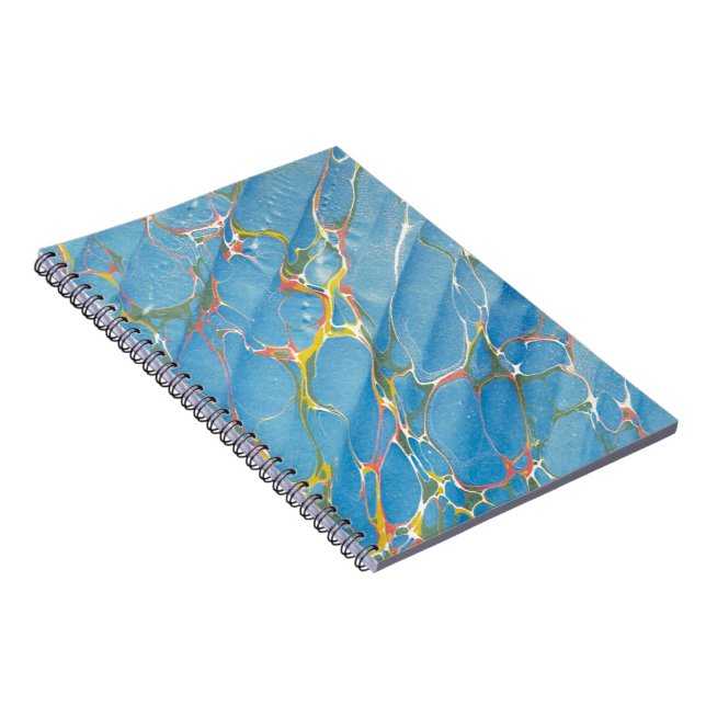 Cuaderno Papel de mármol azul antiguo, lector, escritor (Lado Derecho)