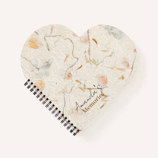 Cuaderno Papel de morera monogramado recuerdos hermosos (Anverso)