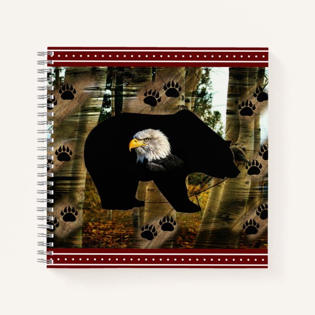 Cuaderno Papel de oso negro de águila de águila de águila p (Anverso)