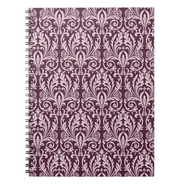 Cuaderno Papel de pared de damasco clásico sin costura. (Frente)