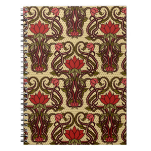 Cuaderno Papel de pared de flores sin soldadura en estilo A