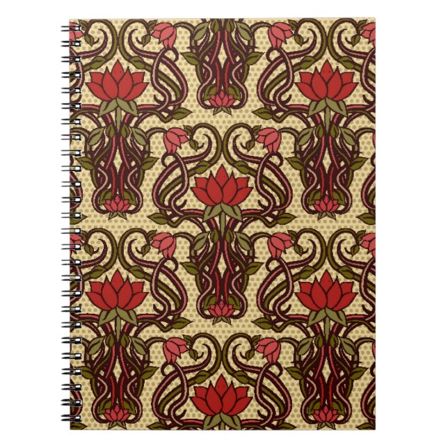 Cuaderno Papel de pared de flores sin soldadura en estilo A (Frente)