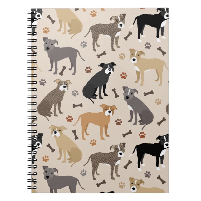 Cuaderno Papel de Pitbull y portátil de huesos (Frente)
