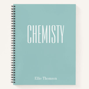 Cuaderno Papel en blanco y rayado de química azul acua Nomb