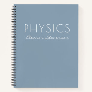 Cuaderno Papel gráfico de física personalizado azul polvori