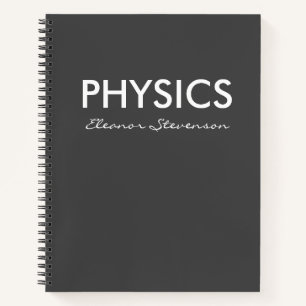 Cuaderno Papel gráfico de física personalizado negro y blan