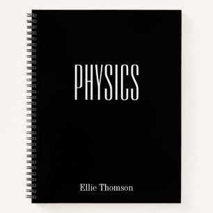 Cuaderno Papel Gráfico de Física Personalizado Simple Negro