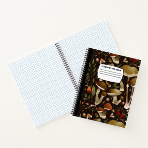 Cuaderno Papel gráfico de hongos Composición espiral