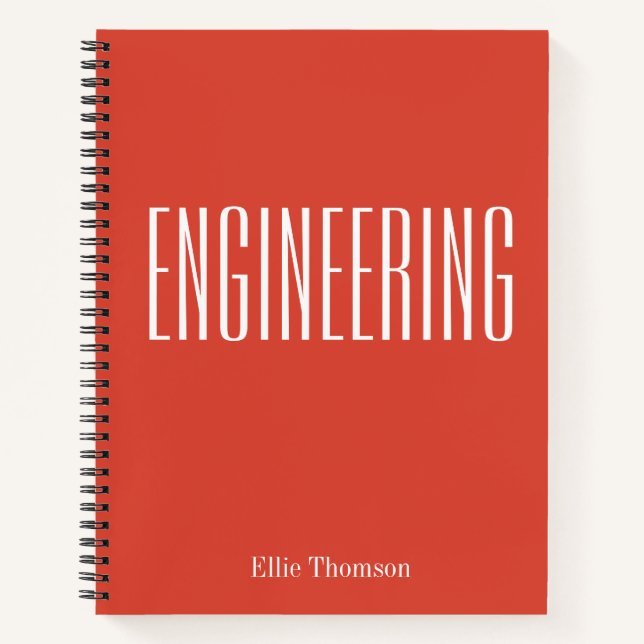 Cuaderno Papel gráfico de ingeniería personalizado rojo sim (Anverso)