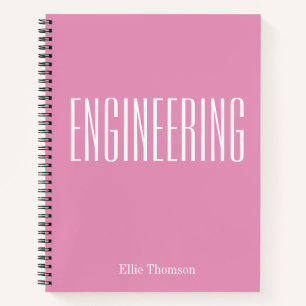 Cuaderno Papel gráfico de ingeniería personalizado rosa sim