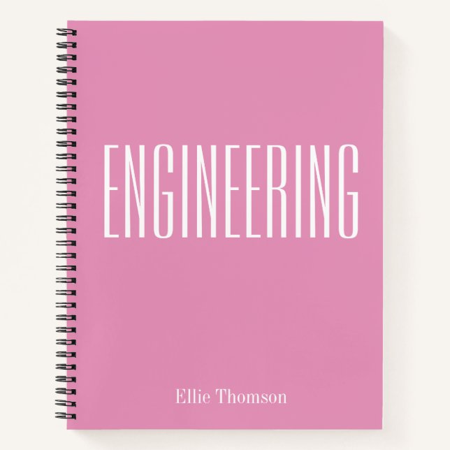 Cuaderno Papel Gráfico de Ingeniería Personalizado Rosa Sim (Anverso)