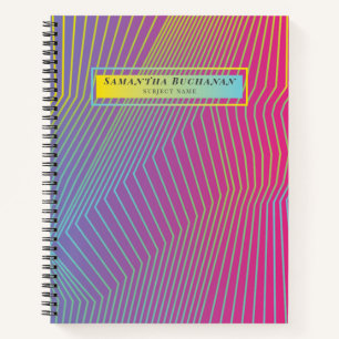 Cuaderno Papel Gráfico de Patrón Ómbre Rosa Personalizado