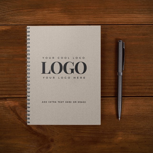 Cuaderno Papel Gris Kraft Aspecto Redondo Logotipo Personal (Subido por el creador)